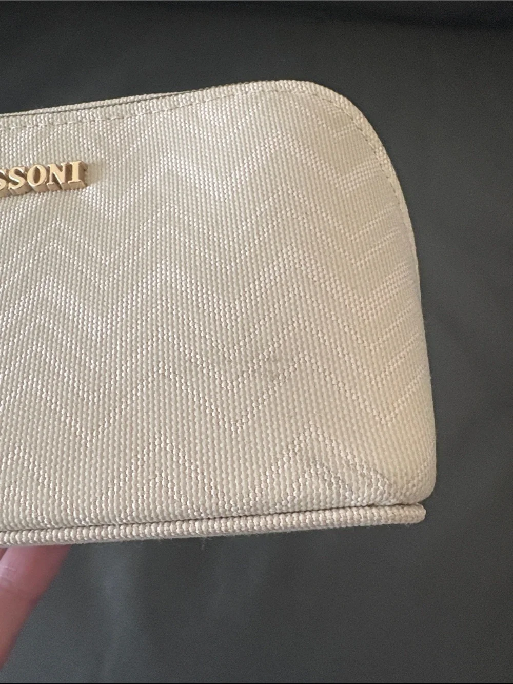 Luxury Missoni Delta One Cream Quilted Travel Cosmetic Case
